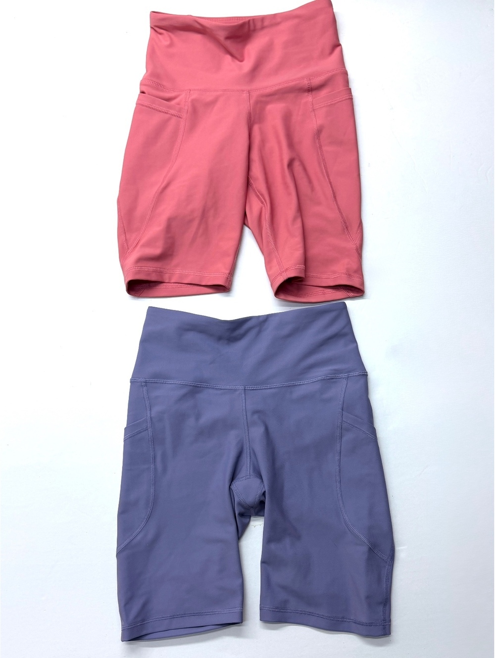 Old Navy Active Pink & Purple High-Rise Bike Shorts Side Pockets Lot of 2
